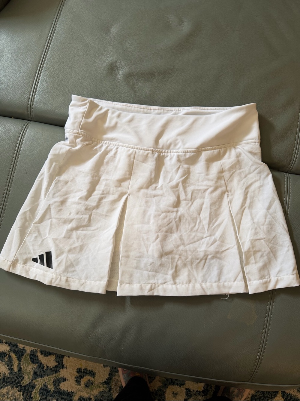 adidas White Athletic Skort with Logo Tag